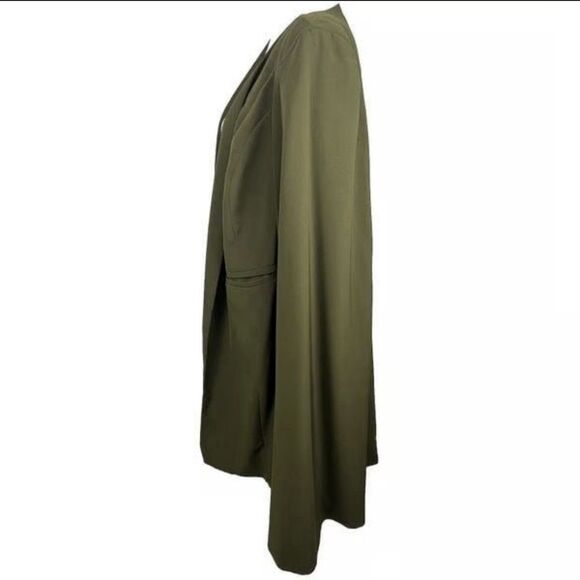 NWT Eloquii Plus Size Cape Cloak With Attached Vest Midi Length Green - Picture 4 of 10